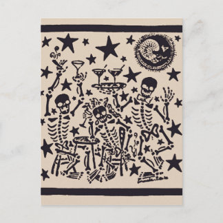 Tag der Toten Party/ Dia Muertos Fiesta Einladungspostkarte