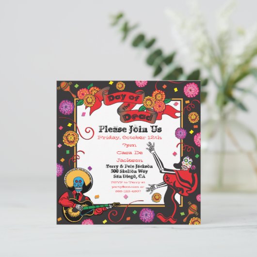 Tag der Toten Party Einladung (Stehend Vorderseite)