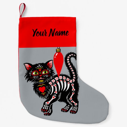 Tag der Toten Personalisierten Kitte Kleiner Weihnachtsstrumpf (Vorderseite)