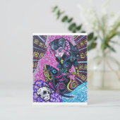 Tag der Toten Retro-Meerjungfrau Postkarte (Stehend Vorderseite)