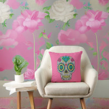 Tag der Toten Rose und Kristallschädel auf Rosa