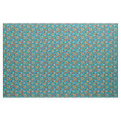 Tag der Toten Schädel Blau & Orange Stoff (Yard (91,4 cm))