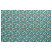 Tag der Toten Schädel Blau & Orange Stoff (Fat Quarter (45,7 x 55,9 cm))