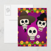 Tag der Toten Schädel Postkarte (Vorne/Hinten)