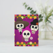Tag der Toten Schädel Postkarte (Stehend Vorderseite)