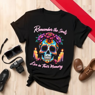 Tag der Toten Schädelblüte Akzente - Einzigartige T-Shirt