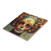 Tag der Toten Schädelfrau Fliese (Seite)