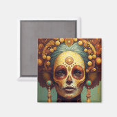 Tag der Toten Schädelfrau Magnet (Vorderseite/Rückseite)