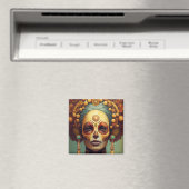 Tag der Toten Schädelfrau Magnet (In Situ (Geschirrspüler))