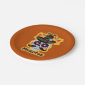 Tag der Toten Schädelhutte Blume Kinder 7" Pappteller (Schrägansicht)