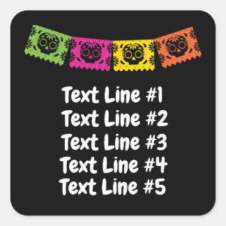 Tag der Toten Schädelskelette Quadratischer Aufkleber
