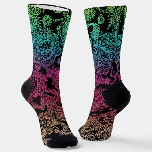 Tag der toten Schädelsocken Gemustert Socken (Gewinkelt)