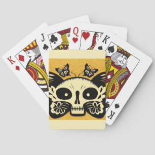 Tag der Toten Schmetterlinge Holzschnitt (1) Spielkarten