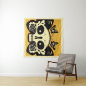 Tag der toten Schmetterlinge Holzschnitt 1 Wandteppich (Beispiel (Horizontal))