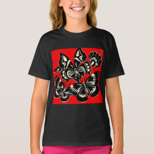 Tag der toten Schmetterlinge Holzschnitt 2 T-Shirt