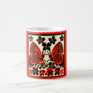 Tag der toten Schmetterlinge - Holzschnitt 3 Kaffeetasse
