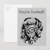 Tag der Toten Schönheit Einladungspostkarte (Vorne/Hinten)