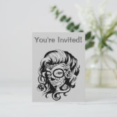 Tag der Toten Schönheit Einladungspostkarte (Stehend Vorderseite)