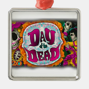 Tag der Toten Silbernes Ornament