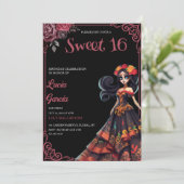 Tag der Toten Süße 16 Einladung (Stehend Vorderseite)