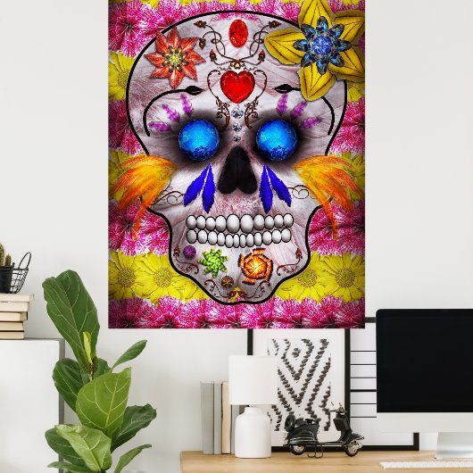 Tag der Toten - Todesmaske Poster (Heimbüro)