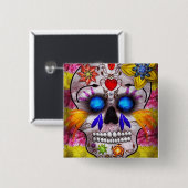 Tag der Toten - Totenmaske Button (Vorne & Hinten)