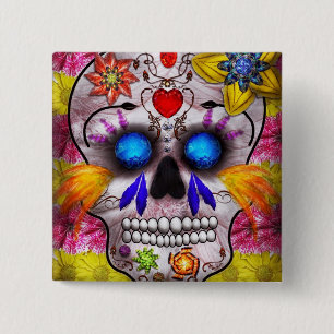 Tag der Toten - Totenmaske Button