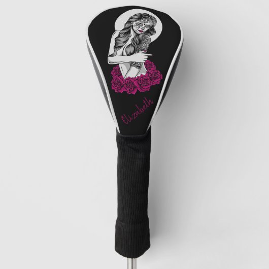 Tag der Toten und Rose  Golf Headcover (Vorderseite)