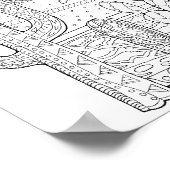 Tag der Toten Wüste Kaktus Farbseite Kunst Poster (Ecke)