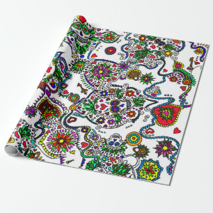 Tag der Toten Zucker-Schädel-Geschenkpapier Geschenkpapier