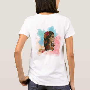 Tag der Toten Zucker-Schädel La Catrina Frau T-Shirt