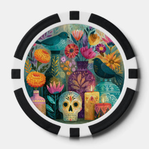 Tag der Toten Zucker-Schädel-Ofrenda-Altar Pokerchips