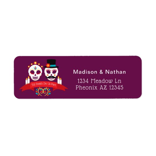 Tag der Toten Zucker Skull Gothic Magenta Hochzeit (Vorne)