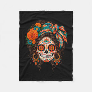 Tag der Toten Zuckerschädel Catrina Totentag Fleecedecke