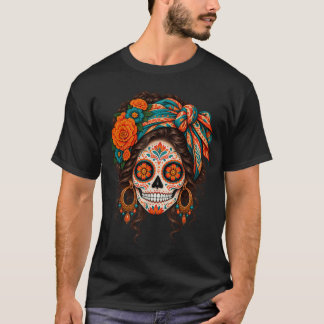 Tag der Toten Zuckerschädel Catrina Toter Tag T-Shirt