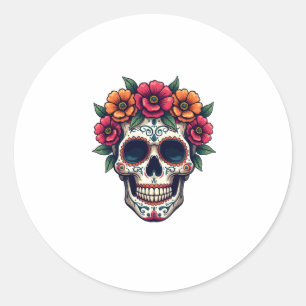 Tag der Toten Zuckerschädel � Dia de los Muertos S Runder Aufkleber
