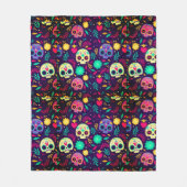 Tag der Toten, Zuckerschädel, Halloween Fleecedecke (Vorderseite)