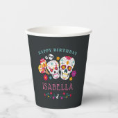 Tag der toten Zuckerschädel Personalisiert Geburts Pappbecher (Vorderseite)