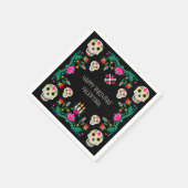 Tag der toten Zuckerschädel Personalisiert Serviette (Ecke)