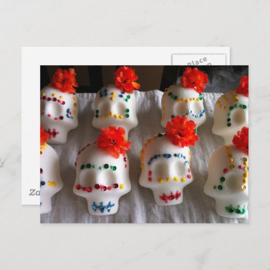Tag der toten Zuckerschädel Postkarte (Vorne/Hinten)