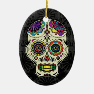 Tag der toten Zuckerschädelverzierung Keramikornament