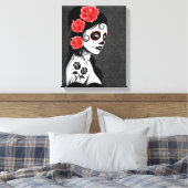 Tag der Toten Zuckerschlucht - Grau Leinwanddruck (Insitu (Schlafzimmer))