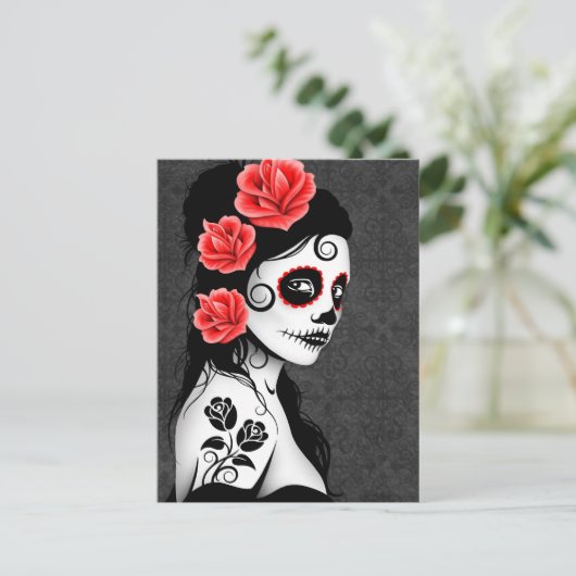 Tag der Toten Zuckerschlucht - Grau Postkarte (Stehend Vorderseite)