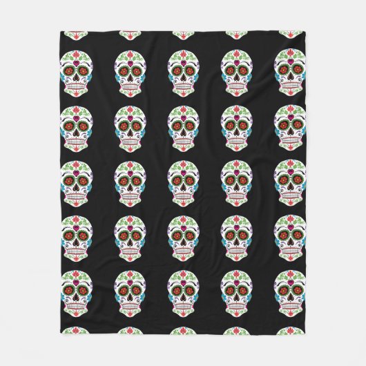 TAG DER TOTEN ZUCKERSKULL FLEECEDECKE (Vorderseite)
