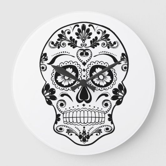 TAG DER TOTEN ZUCKERSKULL GROßE WANDUHR (Vorderseite)