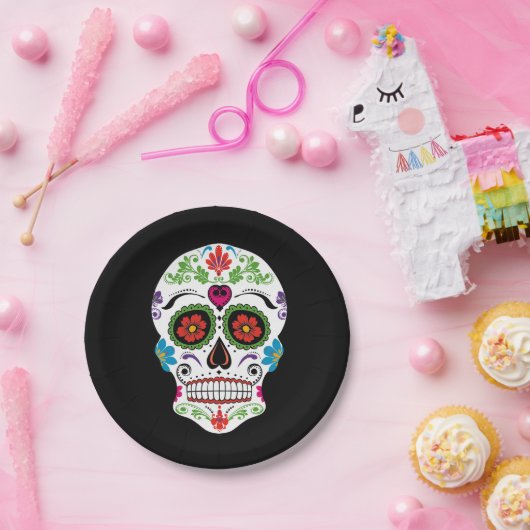 TAG DER TOTEN ZUCKERSKULL PAPPTELLER (Party)