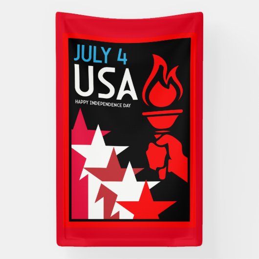 Tag der Unabhängigkeit Amerikas Banner (Vertikal)