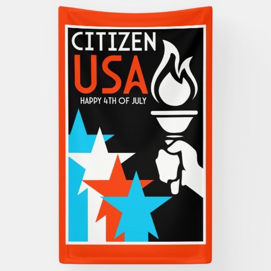 Tag der Unabhängigkeit Amerikas Banner (Vertikal)