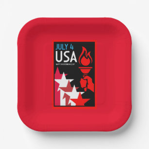 Tag der Unabhängigkeit Amerikas Pappteller
