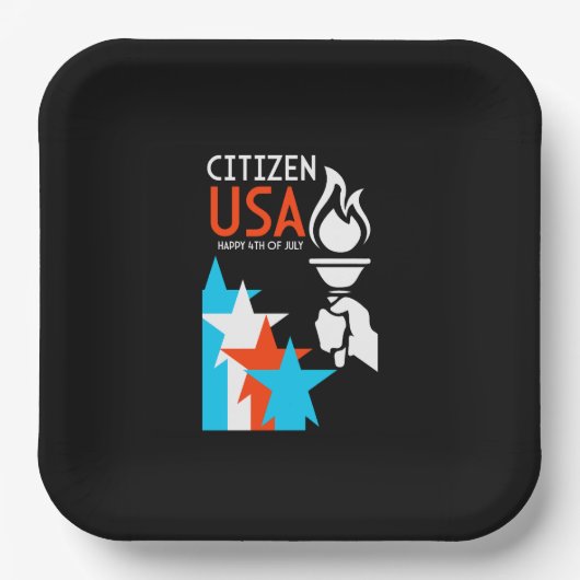 Tag der Unabhängigkeit Amerikas Pappteller (Vorderseite)